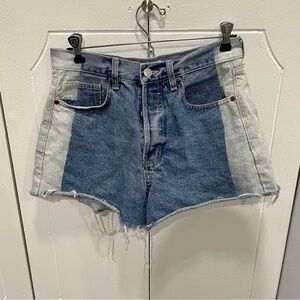 Cello High Waisted Two Toned Jean Shorts